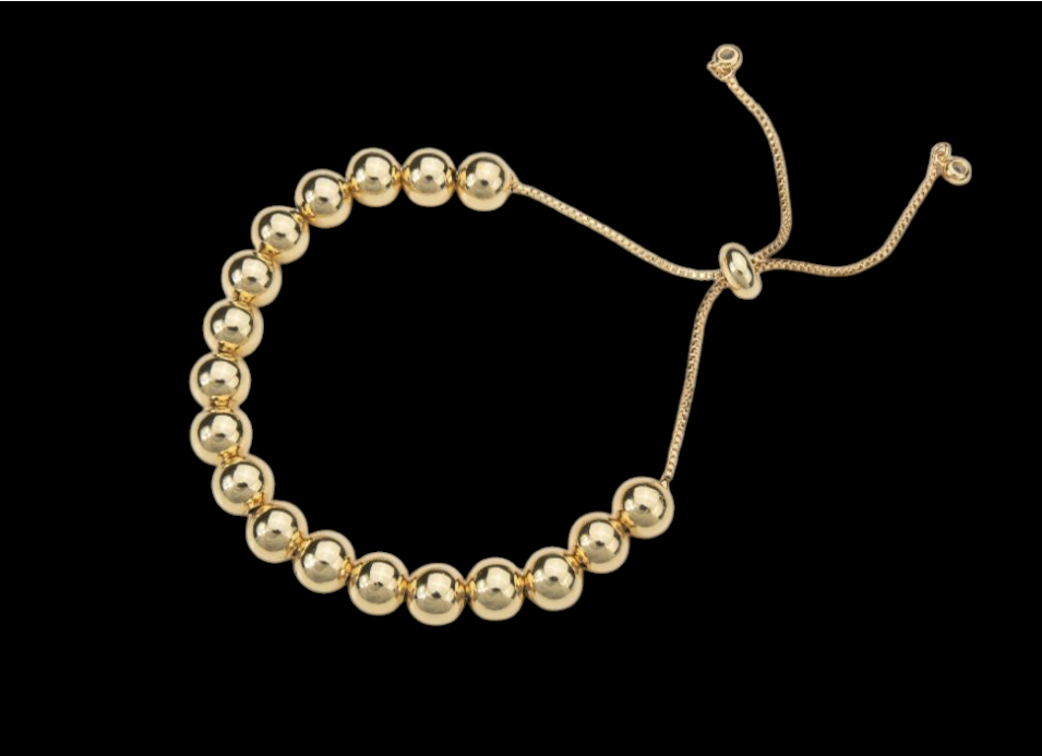 Adjustable Gold Beaded Bracelet