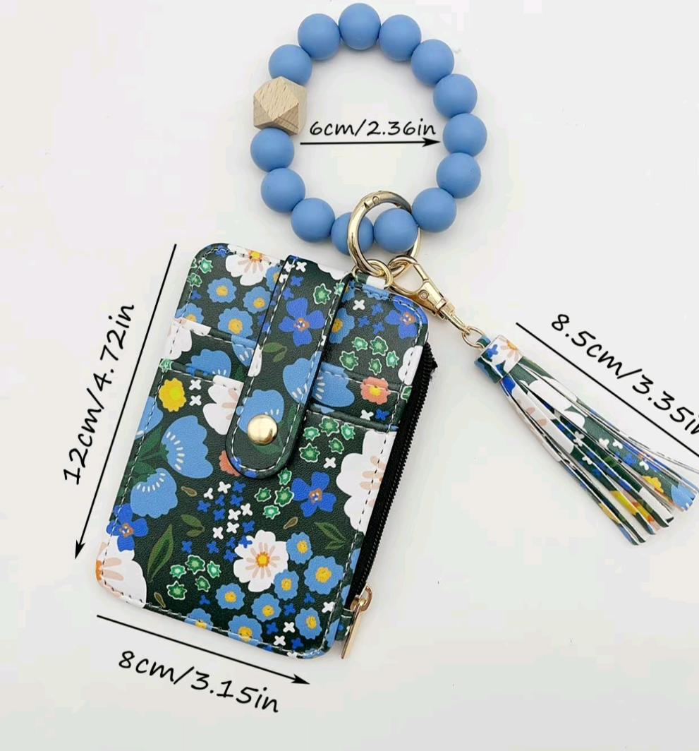 Floral Bracelet Keychain and Card Holder π
