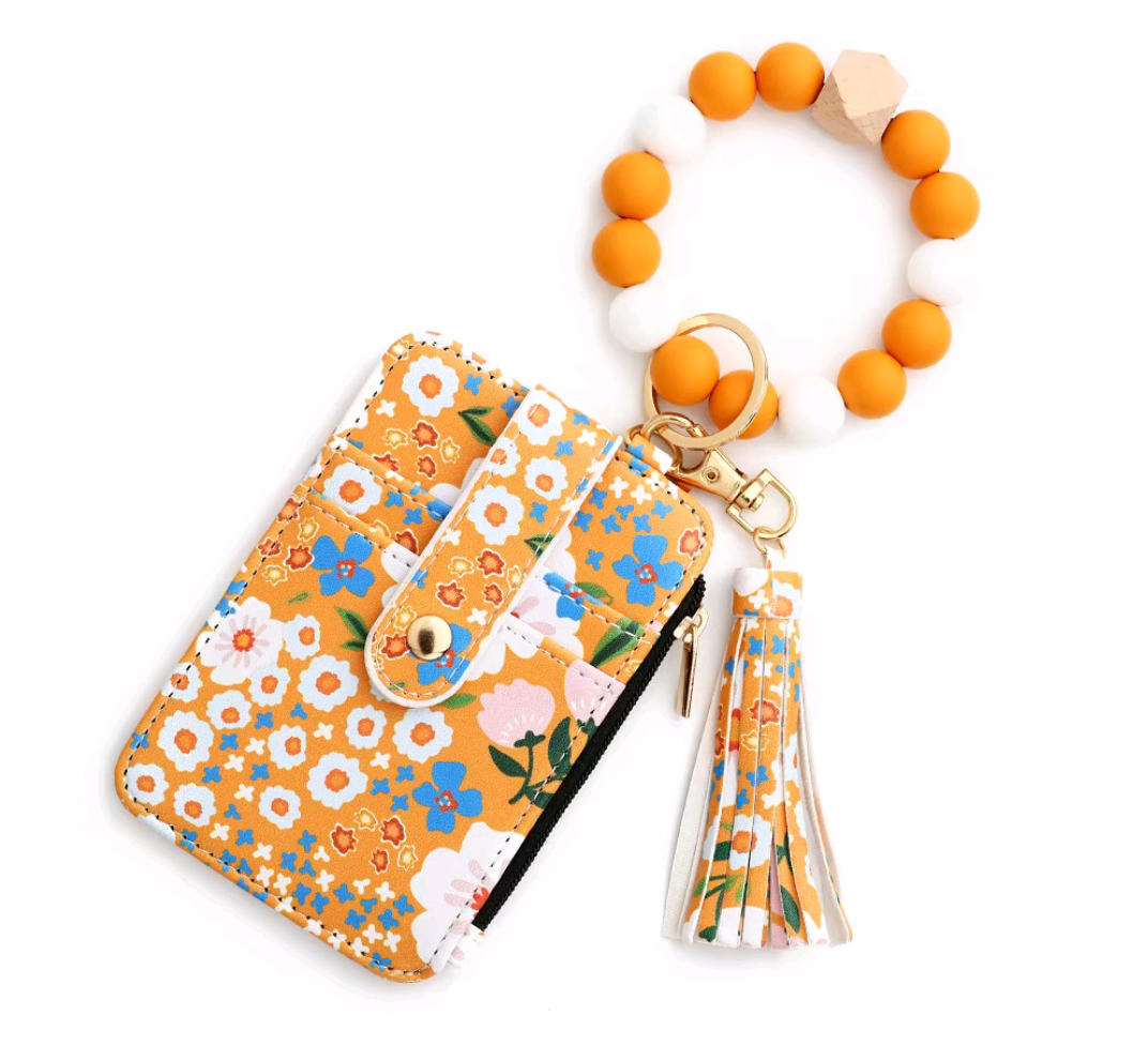 Floral Bracelet Keychain and Card Holder π