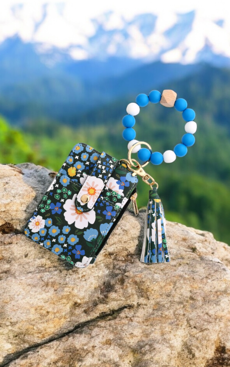 Floral Bracelet Keychain and Card Holder π