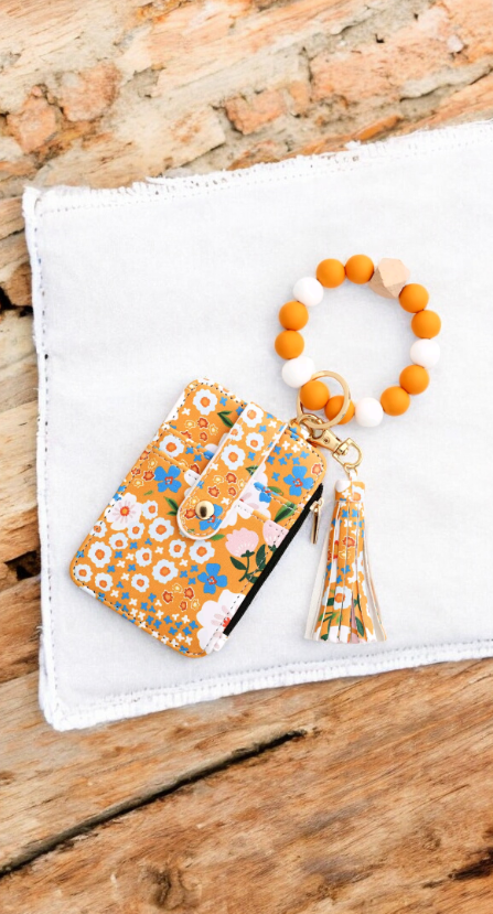 Floral Bracelet Keychain and Card Holder π