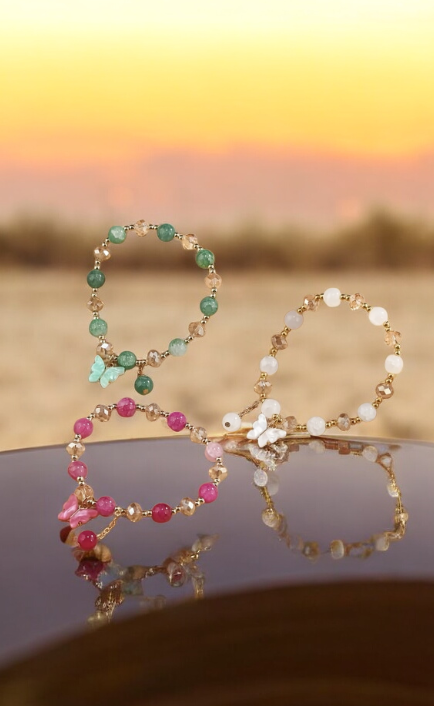 Bracelets in a set of three with a butterfly charm 🦋🦋