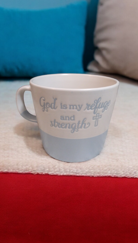 Mug with Bible quotes from Psalm 46