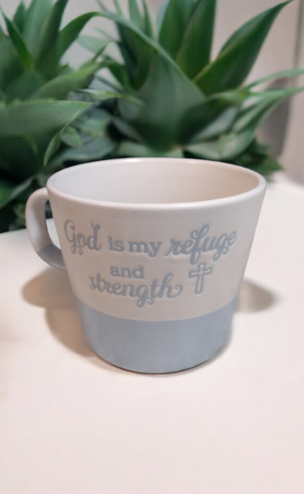 Mug with Bible quotes from Psalm 46