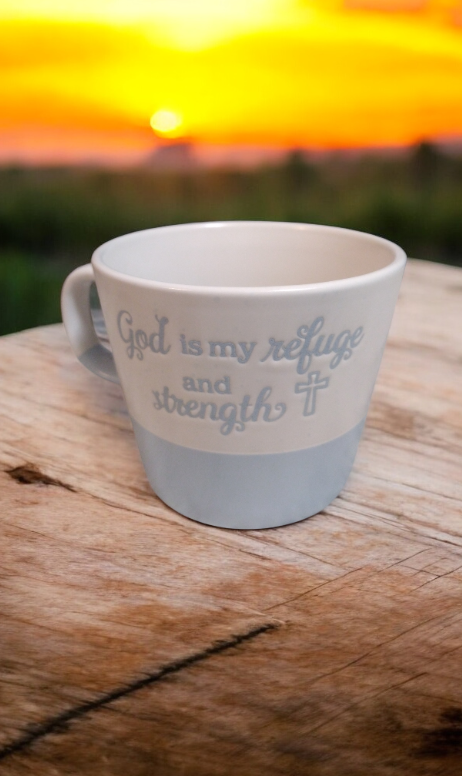 Mug with Bible quotes from Psalm 46