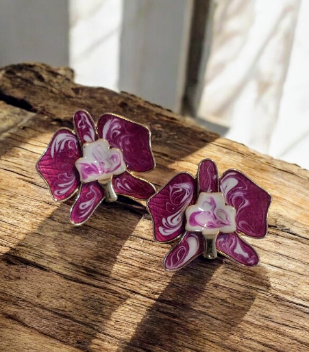 Aretes Flores moradas  💐
