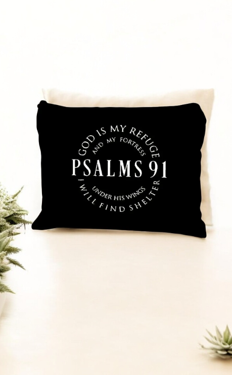 Cosmetic bag with Bible quotes
