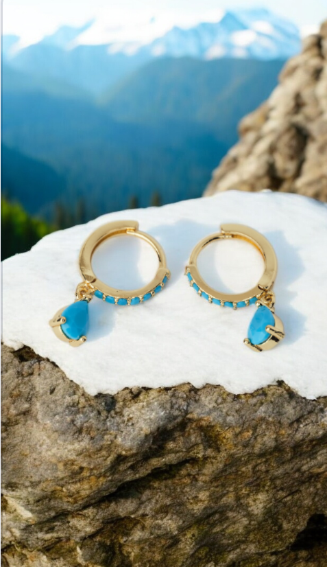Turquoise larimar drop earrings π§
