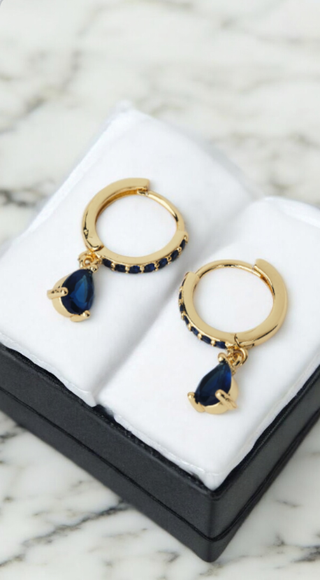 Blue crystal drop earring π
