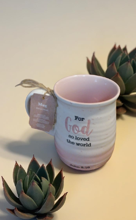 Tazas con citas Biblicas color Rosa y Blanco 🌸