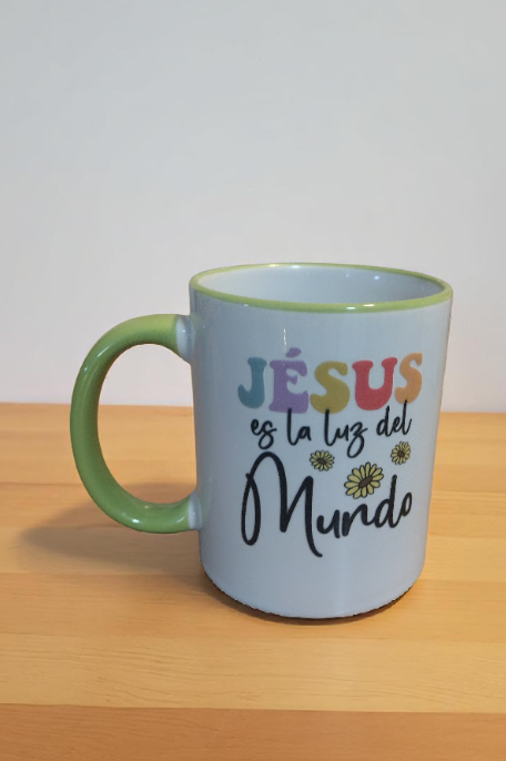 Tazas con cita Biblica "Jesus es la luz del mundo"