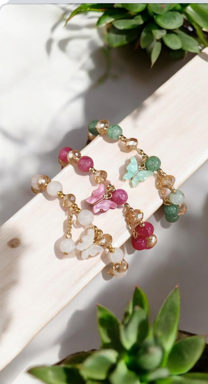 Bracelets in a set of three with a butterfly charm 🦋🦋