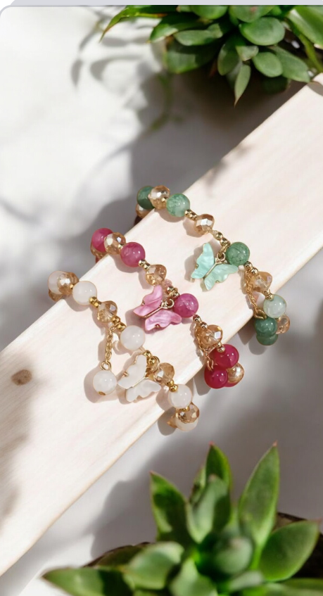 Bracelets in a set of three with a butterfly charm 🦋🦋