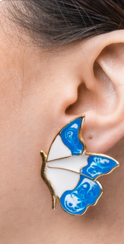 Aretes Azules Mariposa