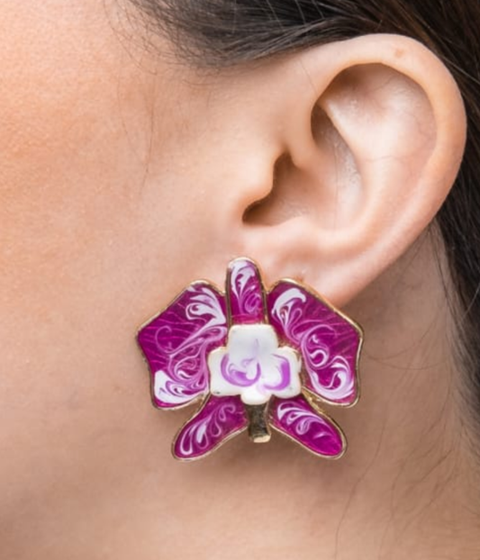 Aretes Flores moradas  💐