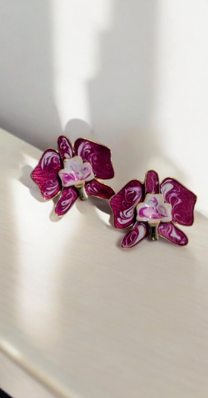 Aretes Flores moradas  💐