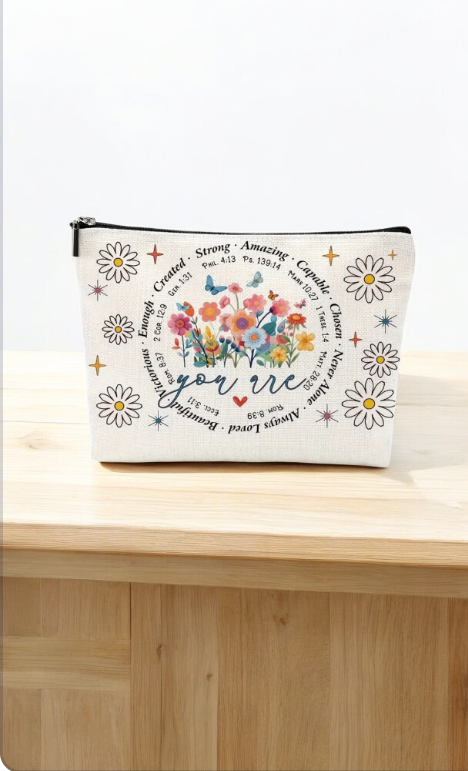 Floral Bible Verse Cosmetic Bag 💐
