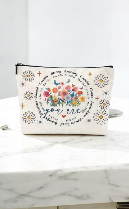 Floral Bible Verse Cosmetic Bag 💐