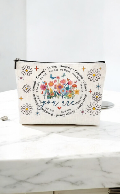 Floral Bible Verse Cosmetic Bag 💐
