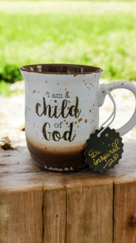 Coffee mug with biblical message from 1 John 3:1