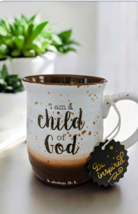 Coffee mug with biblical message from 1 John 3:1