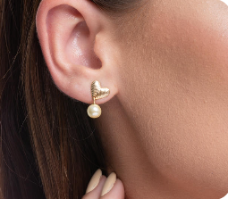 Aretes Corazón de perla