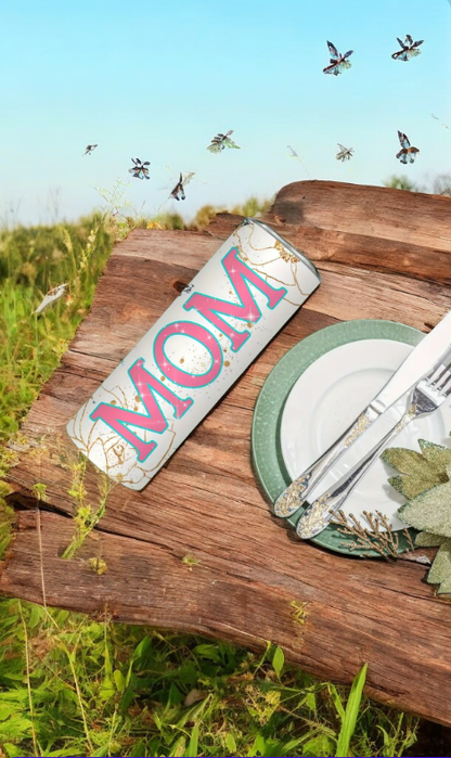 Mama floral water glass