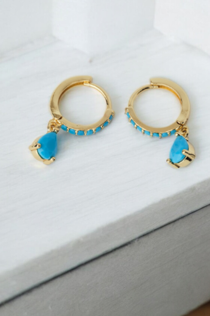 Turquoise larimar drop earrings 💧