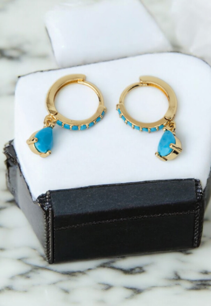 Turquoise larimar drop earrings 💧