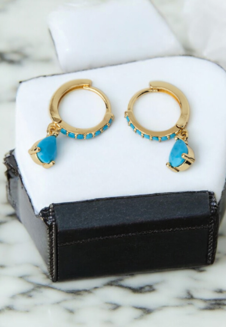 Turquoise larimar drop earrings 💧
