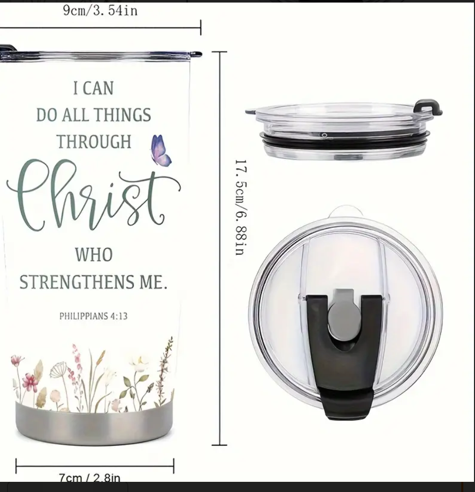 Vessel with biblical quotes Philippians 4:13