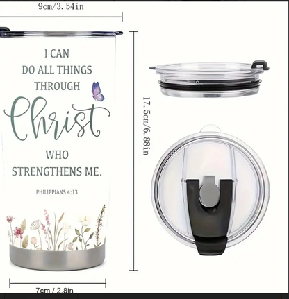 Vessel with biblical quotes Philippians 4:13