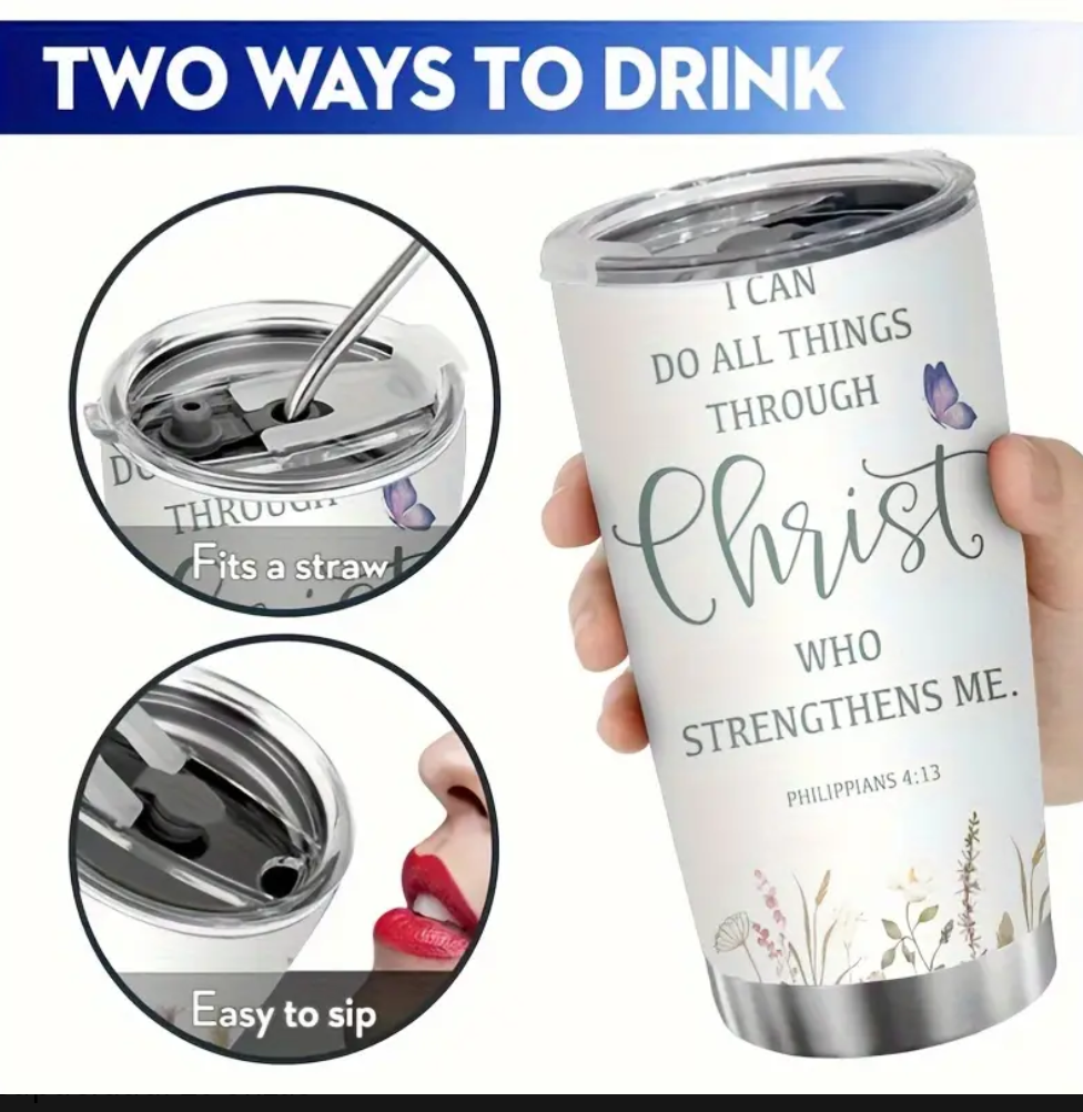 Vessel with biblical quotes Philippians 4:13