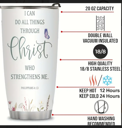 Vessel with biblical quotes Philippians 4:13