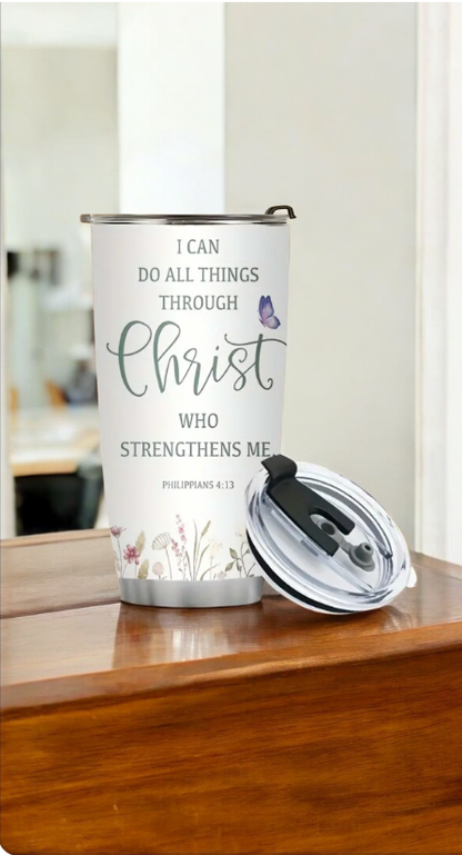 Vessel with biblical quotes Philippians 4:13