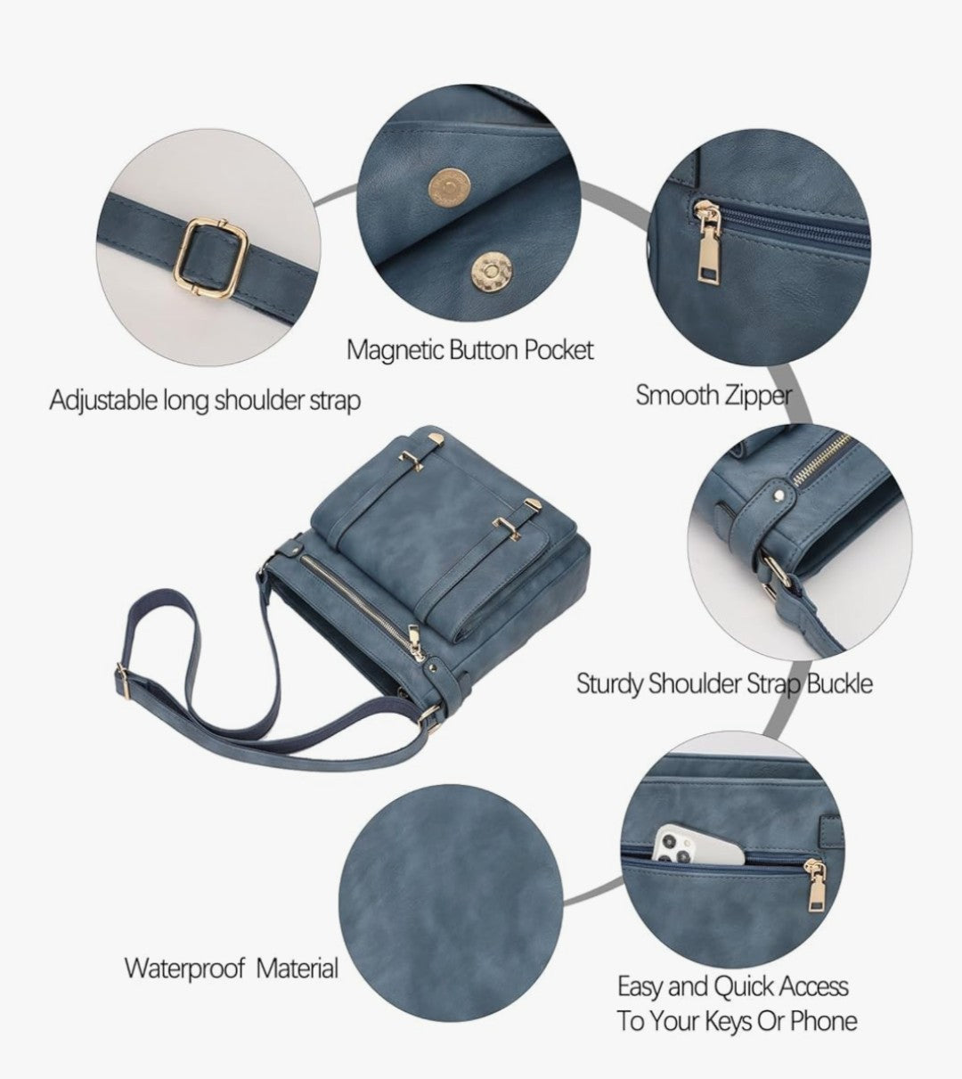 Bolso cruzado azúl Marino