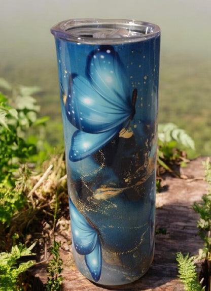 Vasos con diseño de mariposa en acero inoxidable