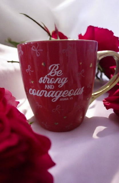 Taza color rojo Be strong