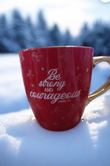 Taza color rojo Be strong