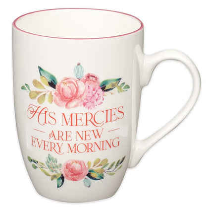 Taza floral para café con pasaje bíblico