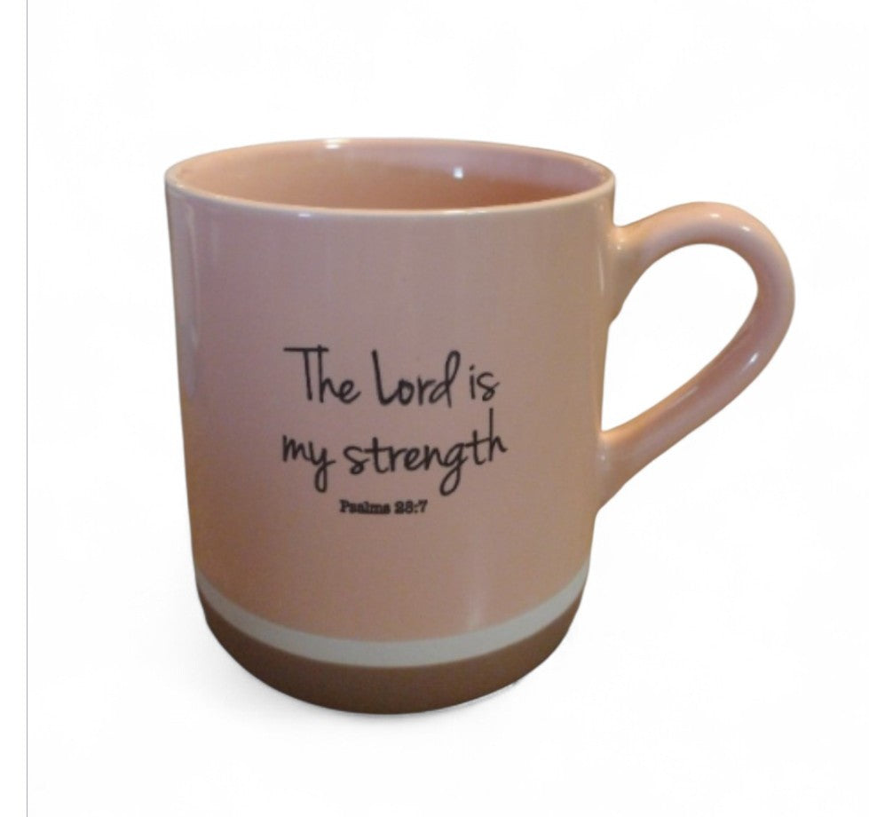 Taza para café con cita biblica en Salmos 28:7