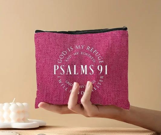 Bolsa de cosméticos estampado Salmos 91
