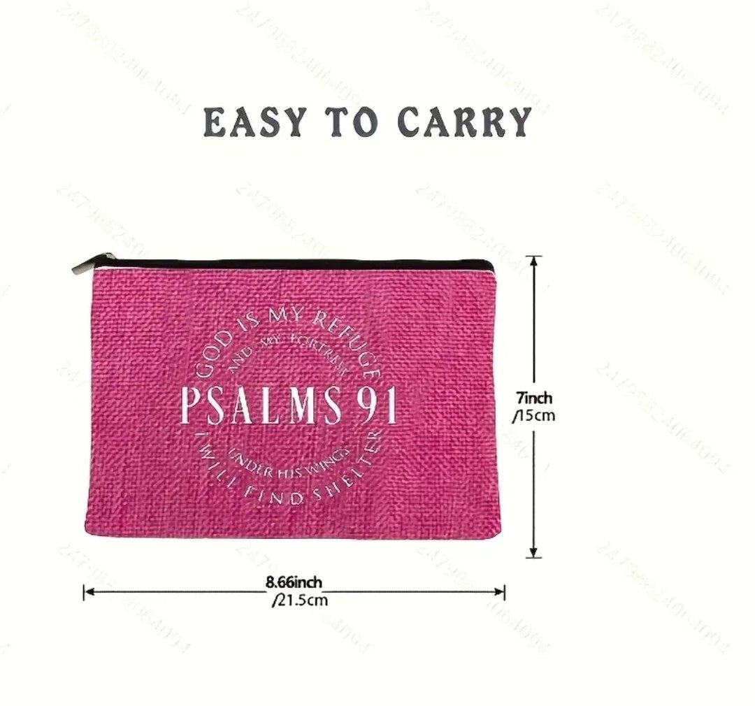 Bolsa de cosméticos estampado Salmos 91