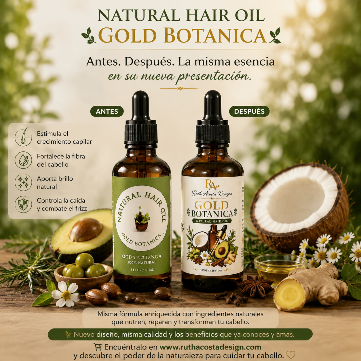 Natural Hair Oil, Gold Botanica