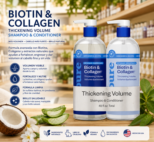 Shampoo y acondicionador de Biotina y Colágeno