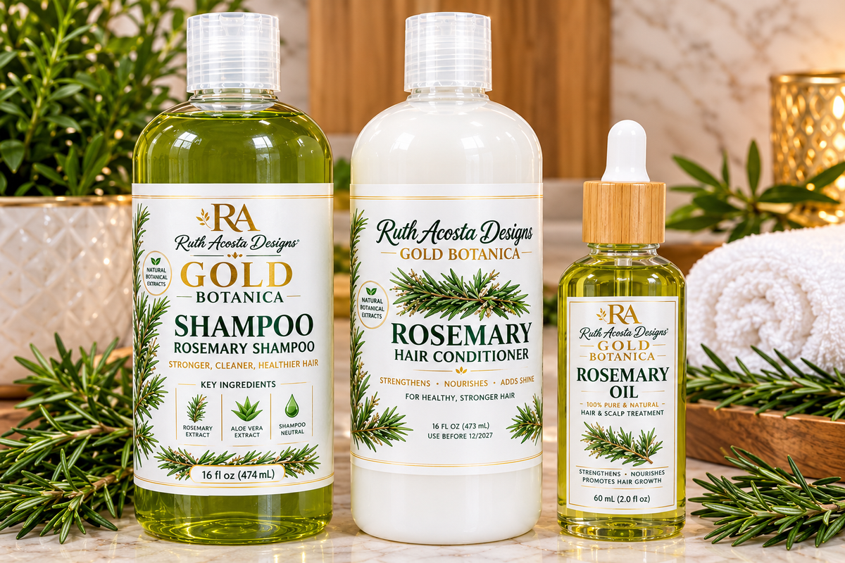Juego de shampoo , Acondicionador y aceite de Romero