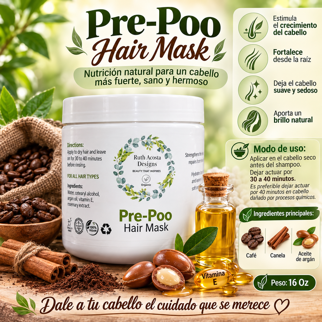 Pre-poo Mascarilla para el cabello