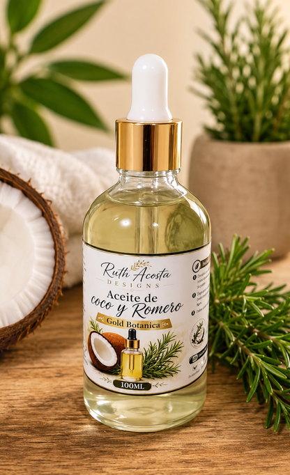 Aceite Coco y Romero para el cabello